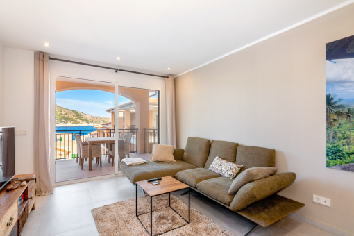 Living area with balcony access