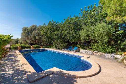 Well-tended pool area