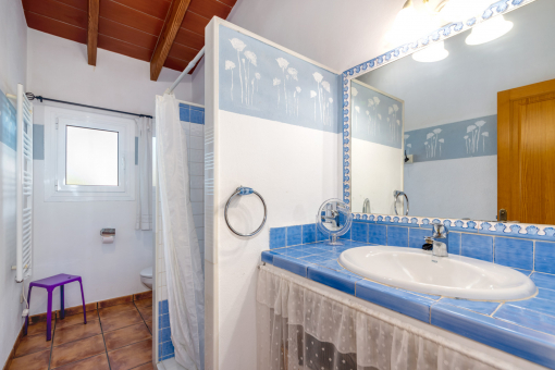 Country style bathroom with shower 