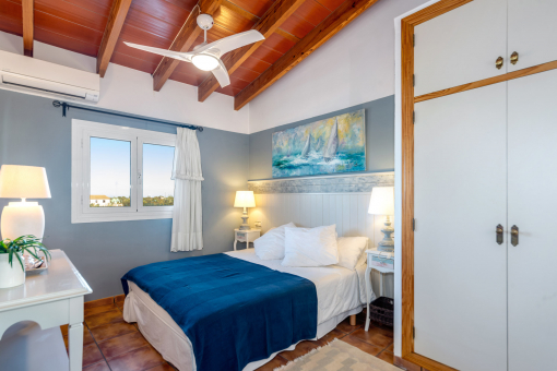 Bedroom equipped with ventilator for fresh summer nights