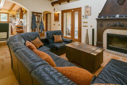 Living room with fireplace