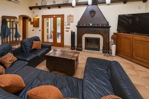Cozy living area and entrance door