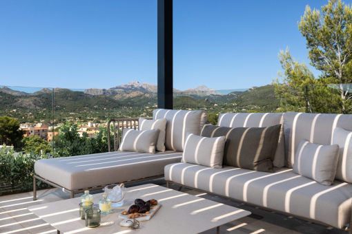 Terrace with harbor view
