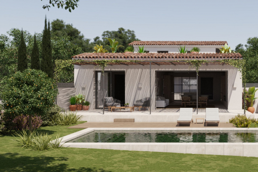 Modern, detached newly-built village-house with pool and panorama roof terrace in Establiments