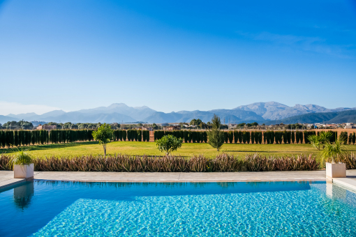 Pool with mountains views