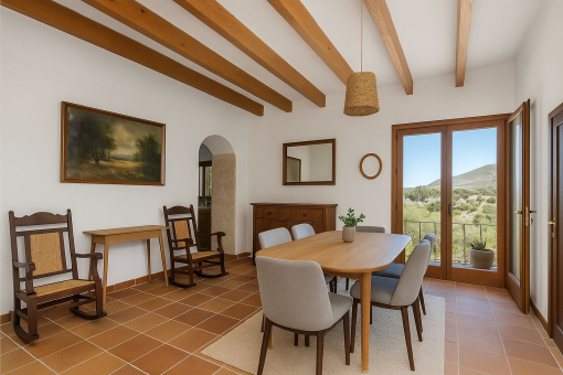 Modernisiertes Esszimmer im traditionellen Stil – Render zur Orientierung