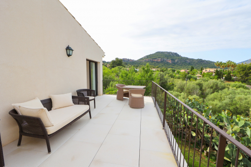 Terrasse auf der oberen Etage