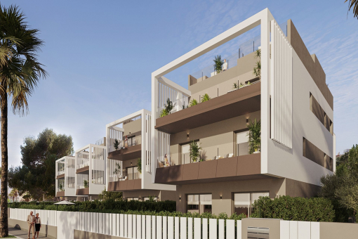 Exklusive Neubau-Erdgeschosswohnung mit privaten Garten und Gemeinschaftspool in Colonia Sant Jordi