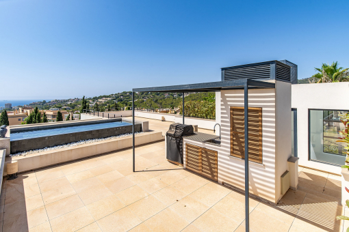 Large rooftop terrace with BBQ