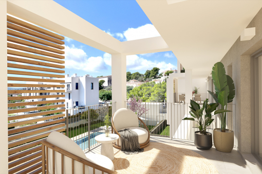 New build 2-bedroom apartment with terrace and outdoor fitness near the beach in Palmanova