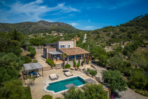 Modern finca on a hill in a nature reserve with vacation rental license