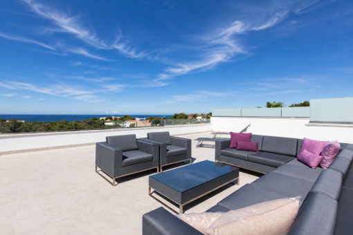 Spacious terrace with sitting area