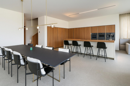 Dining area and kitchen on the entrance level