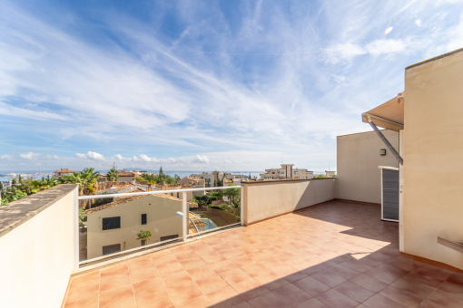 Rooftop terrace with sea views