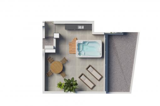 Floor plan of the roof terrace