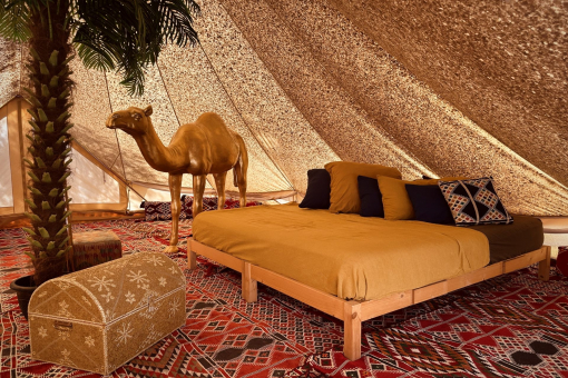 Retreat space in the bell tent