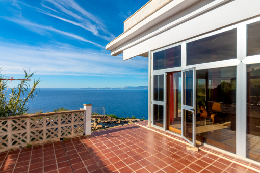 Sunny terrace with sea views