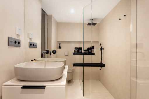 Modern bathroom with walk in shower