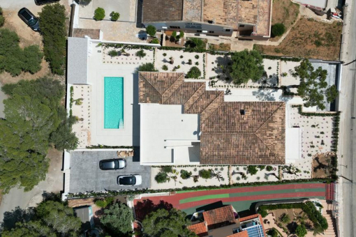 Aerial view of the villa
