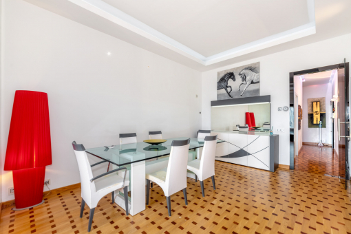 Dining area and kitchen