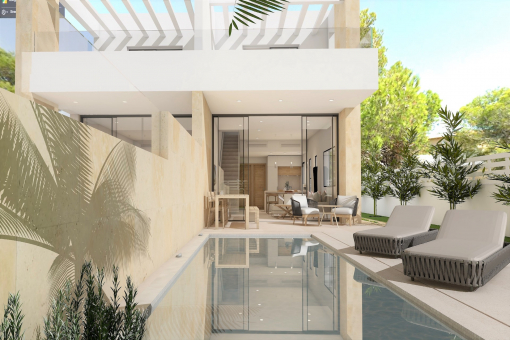 Modern newly built semi-detached house with pool in Colonia Sant Jordi