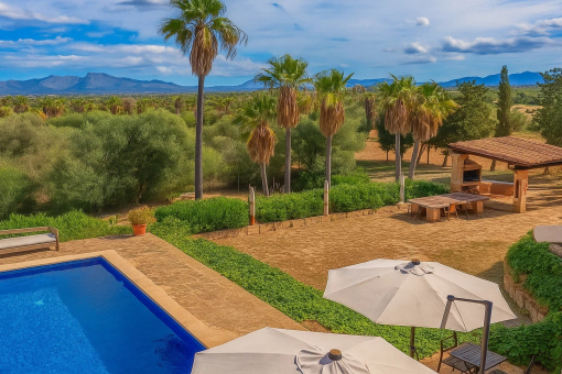 View over the garden and countryside