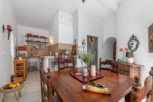 Dining area and kitchen
