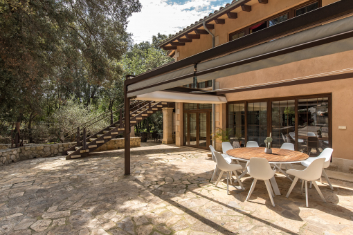 Spacious terrace with outdoor dining area
