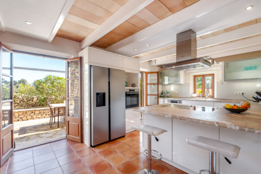 Kitchen with access to the lower terrace