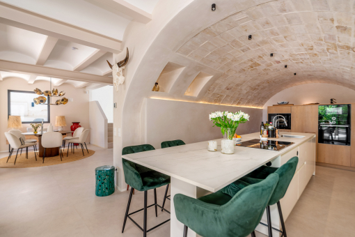 Kitchen with adjacent dining area