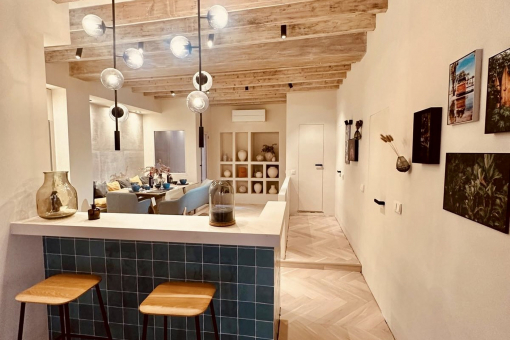 Open kitchen and dining area