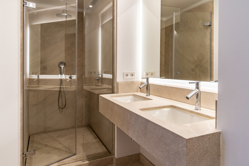 One of three bathrooms