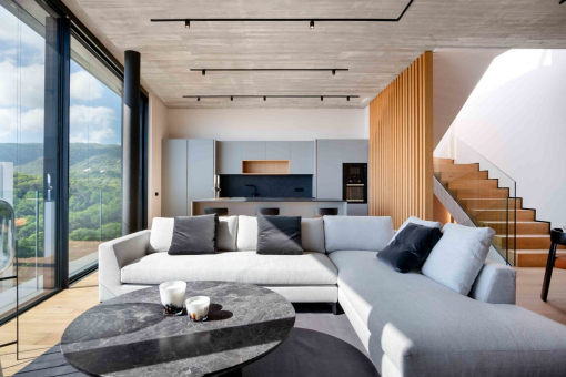 A statement by the sea - penthouse with private roof terrace, pool & modern design in Cala Mayor, Palma