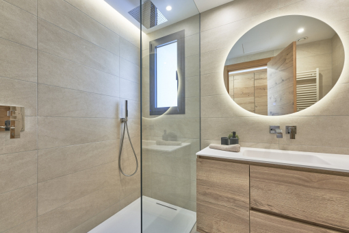 Bathroom with large shower
