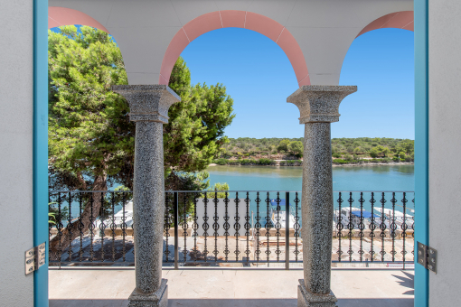 Stylish harbor house in first sea line in the old town of Portocolom