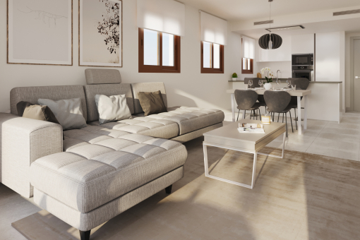 Living room and Kitchen