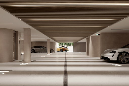 Spacious underground garage