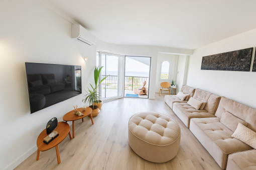 The modern living area with air conditioning