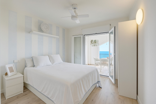 The first of three bedrooms