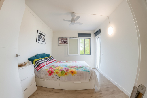 The second of three bedrooms