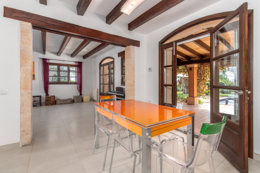 Dining area with access to the terrace