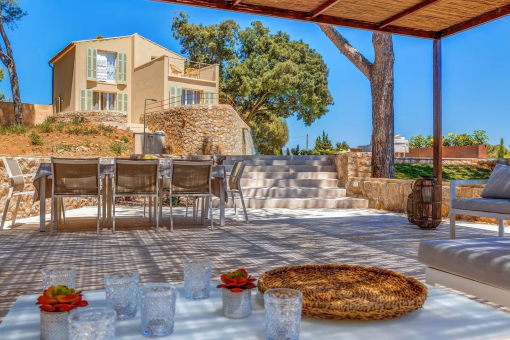 Spacious terrace with lounge, dining area