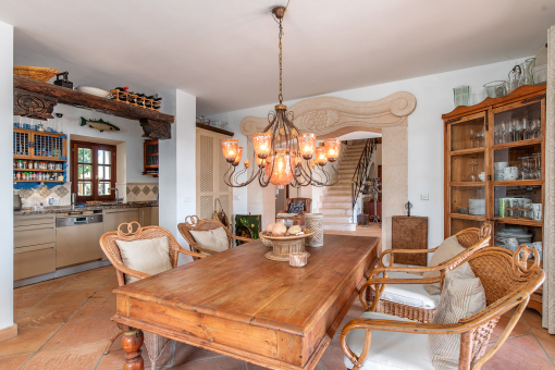 Dining area with integrated kitchen