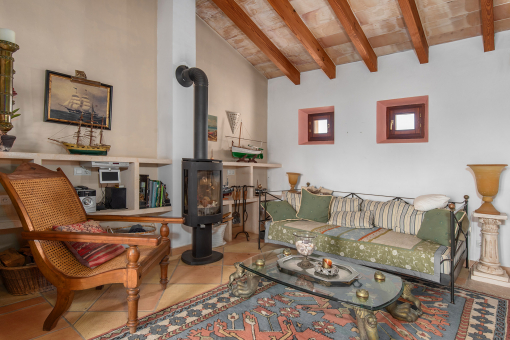 Gallery with a stove