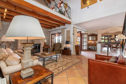 Open living and dining area