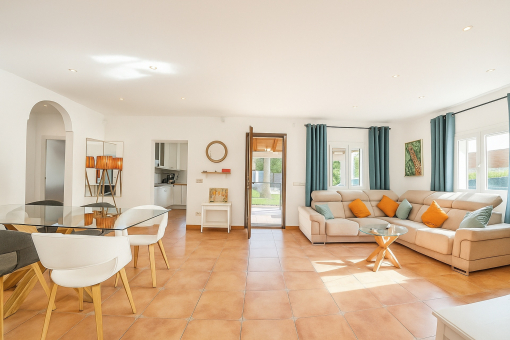 Living, dining area and access