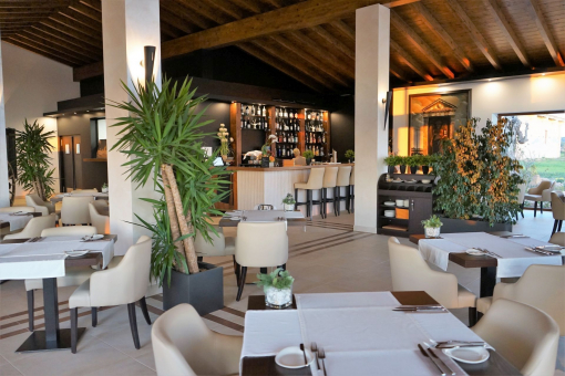Chill out and dining area with bar