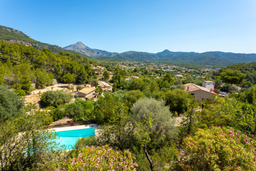Blick über den Gemeinschaftspool