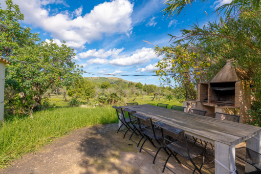 Barbecue area in the garden