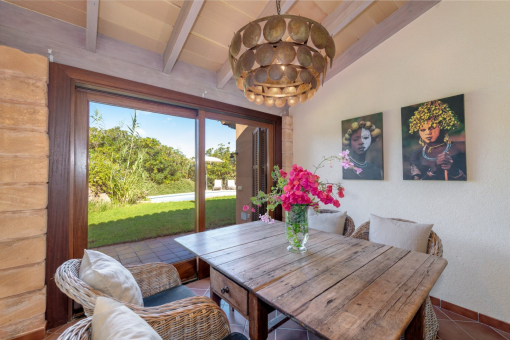Dining area with garden access